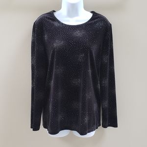 Velvety Sparkly Womens Blouse Top